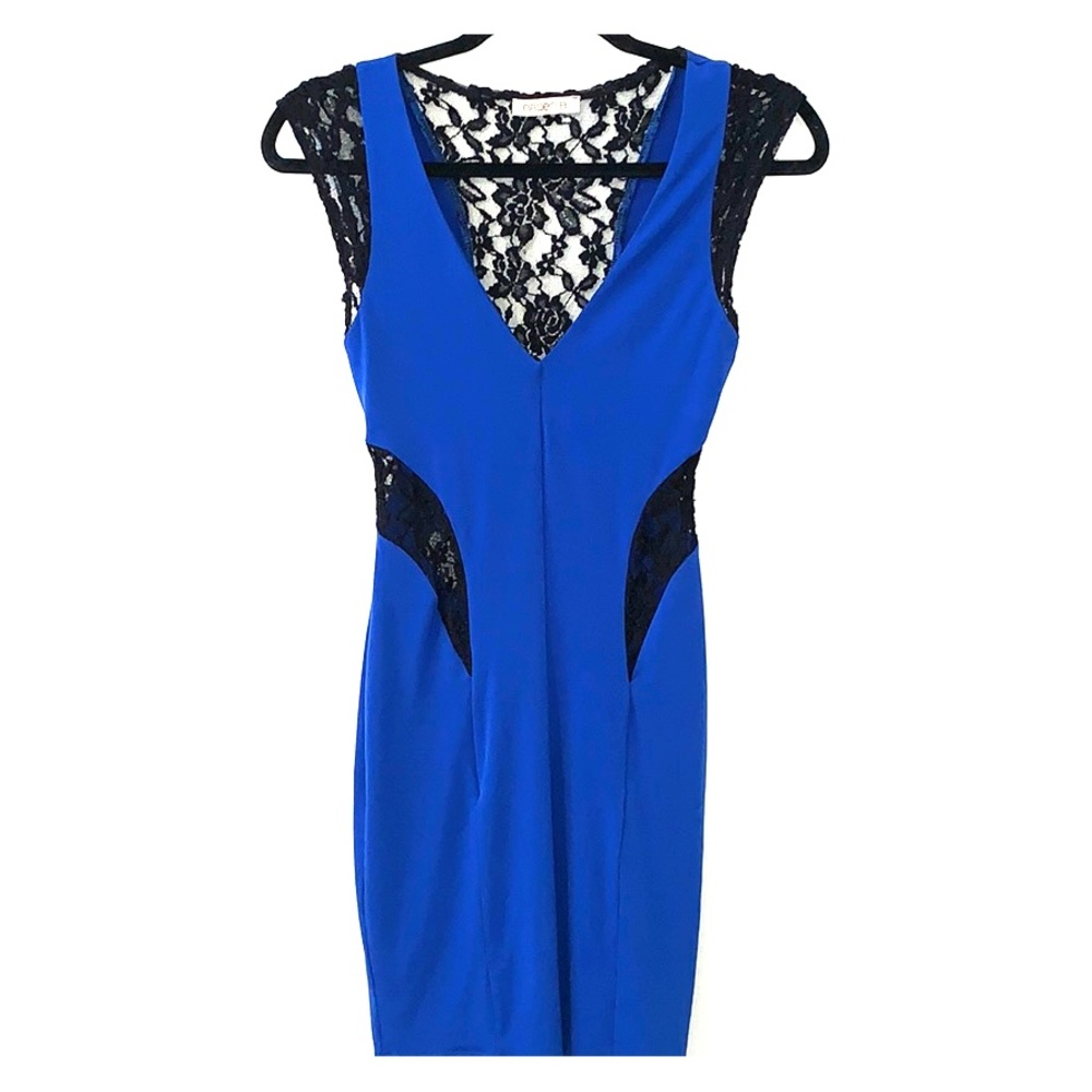Black Lace and Blue Dress